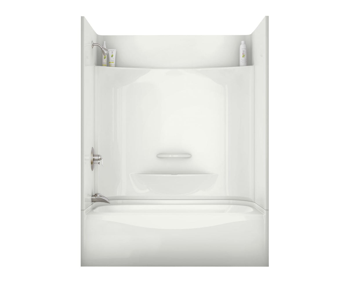 Maax 145007-000-002-595 KDTS 3060 AFR AcrylX Alcove Right-Hand Drain Four-Piece Tub Shower in White