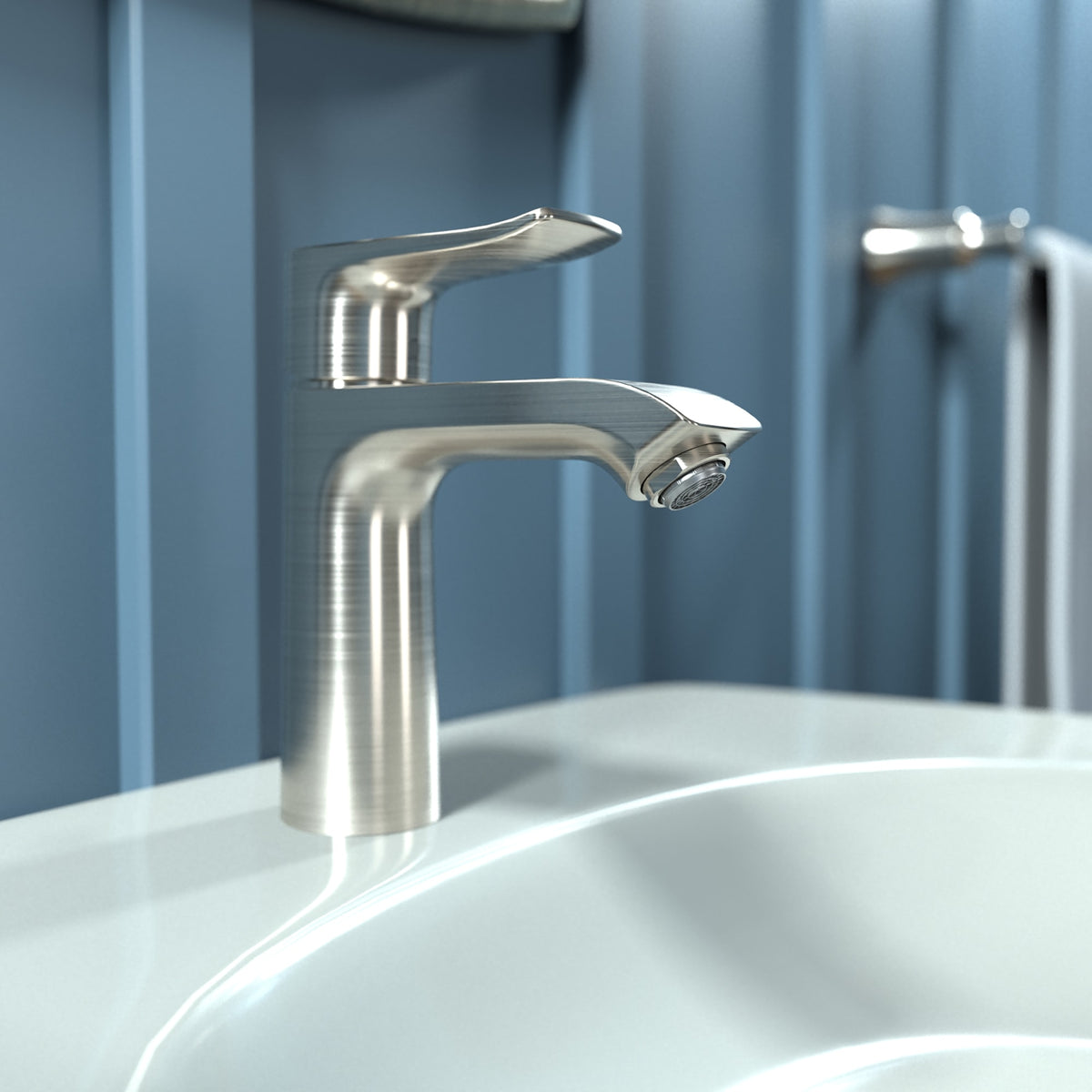 hansgrohe Metris Single-Hole Faucet 110 with Pop-Up Drain, 1.2 GPM in Brushed Nickel