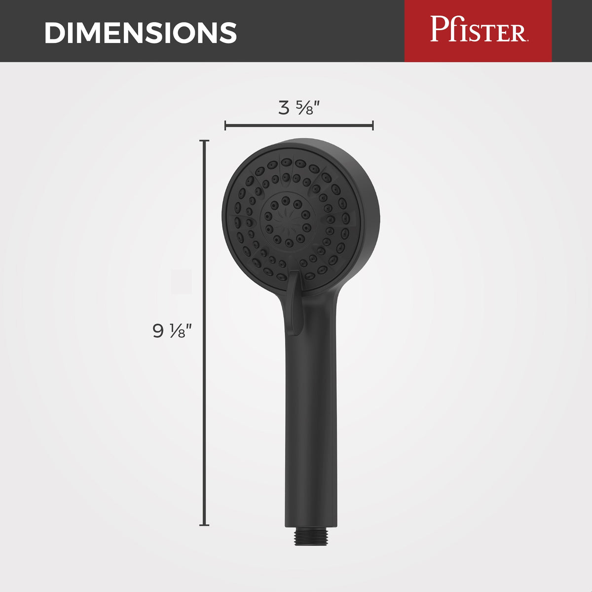 Pfister Faucets LG16-510B 3 Function Hand Shower Head Only in Matte Black
