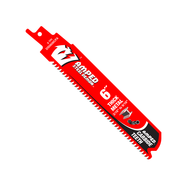 6" 8TPI AMPED™ Steel Demon™ Carbide Teeth Reciprocating Saw Blades for Thick Metal (3-Pack)