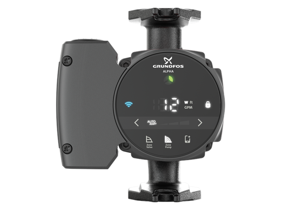 Grundfos 92603108 ALPHA 15-58FR Variable Speed ECM Circulator, Rotated Flange, Cast Iron, 115V, 6-1/2" Port to Port