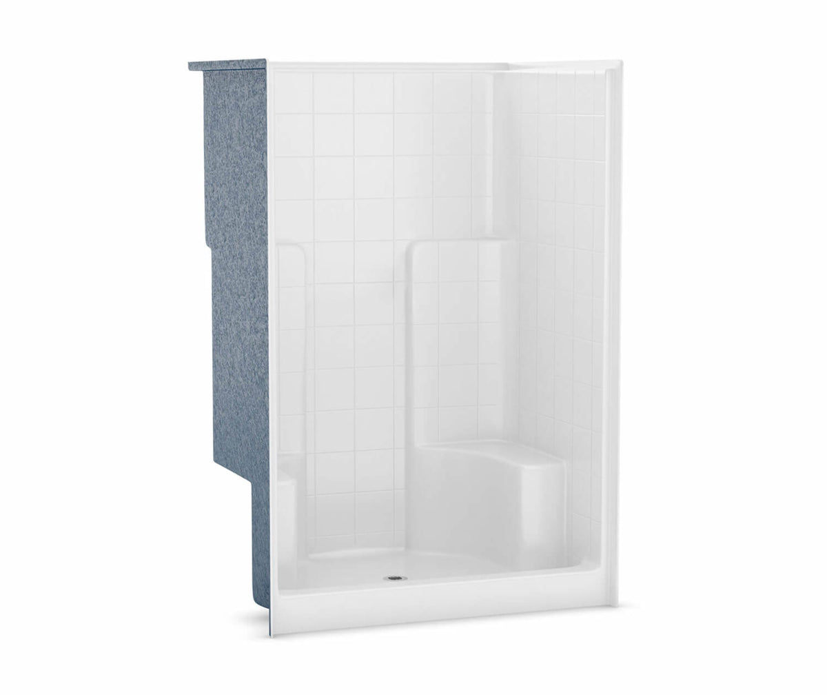 Maax Scratched or Dented (All Sales Are Final) - SST3648 AcrylX Alcove Center Drain One-Piece Shower in White, Two seats