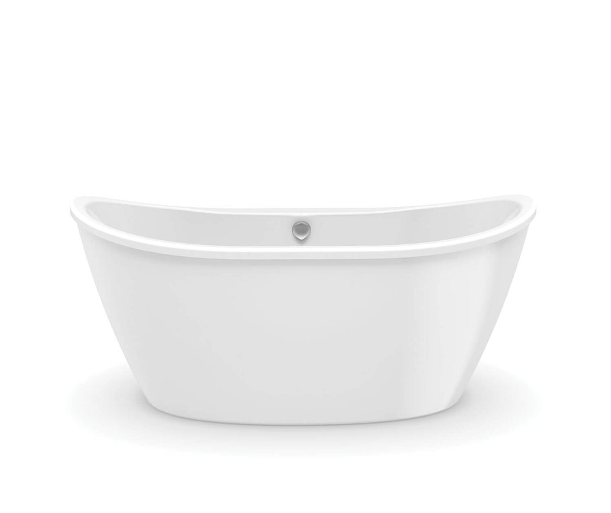 Maax 106192-000-002-104 Delsia 6032 AcrylX Freestanding Center Drain Bathtub in White with White Skirt