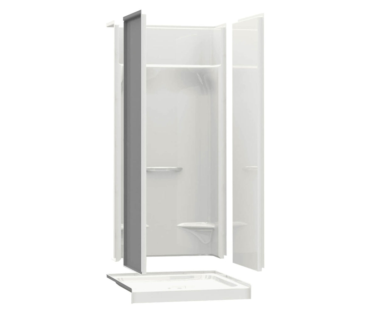 Maax KDS 3636 AFR AcrylX Alcove Center Drain Four-Piece Shower in White, No seat