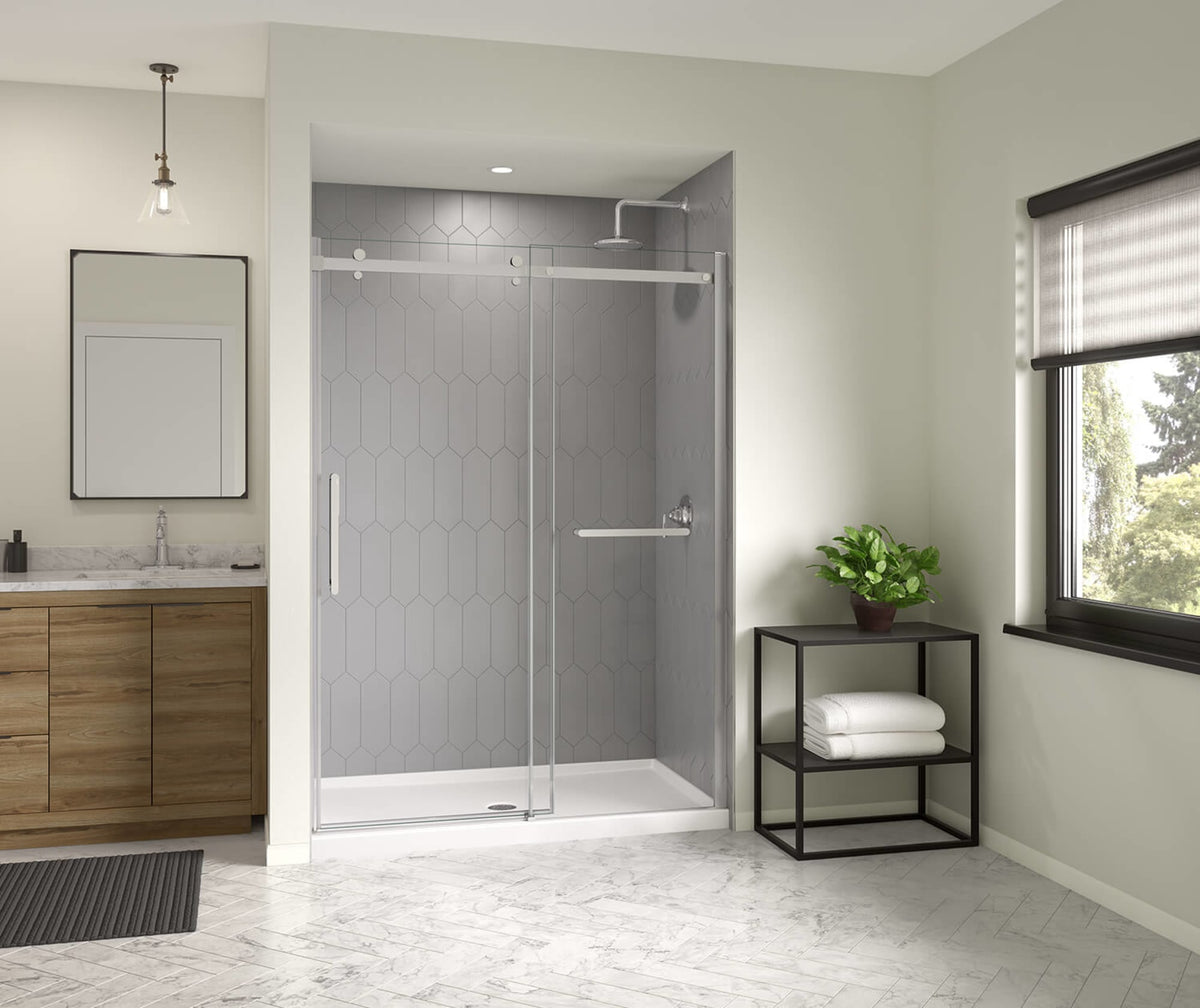 Maax Icon 6034 AcrylX Alcove Shower Base with Center Drain in White