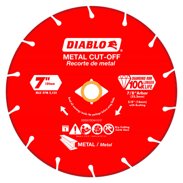 7" Diamond Metal Cut-Off Disc