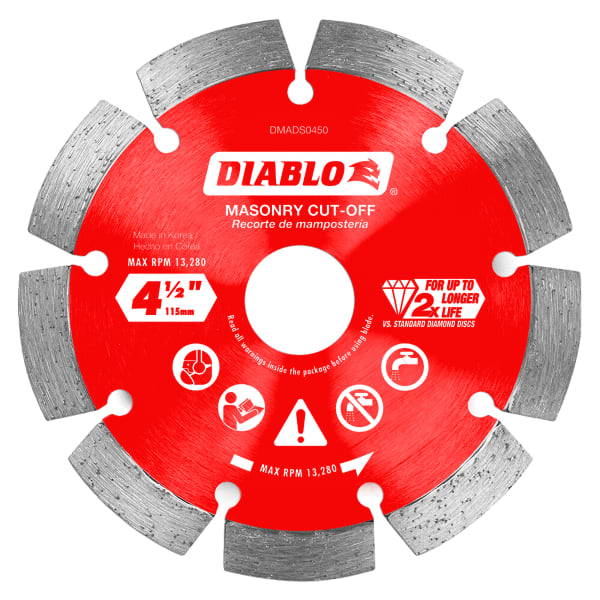 4-1/2" Diamond Segmented Masonry Cut-Off Blade