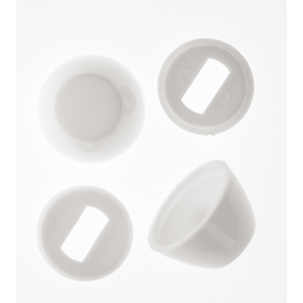 1/4"-5/16" Round White Bolt Cap per Pair