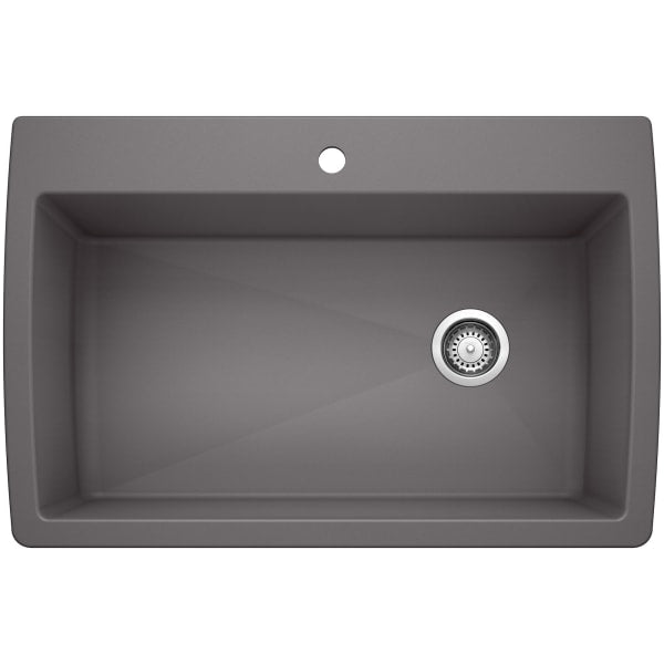 Diamond Super Single Dual Mount Kitchen Sink - Cinder