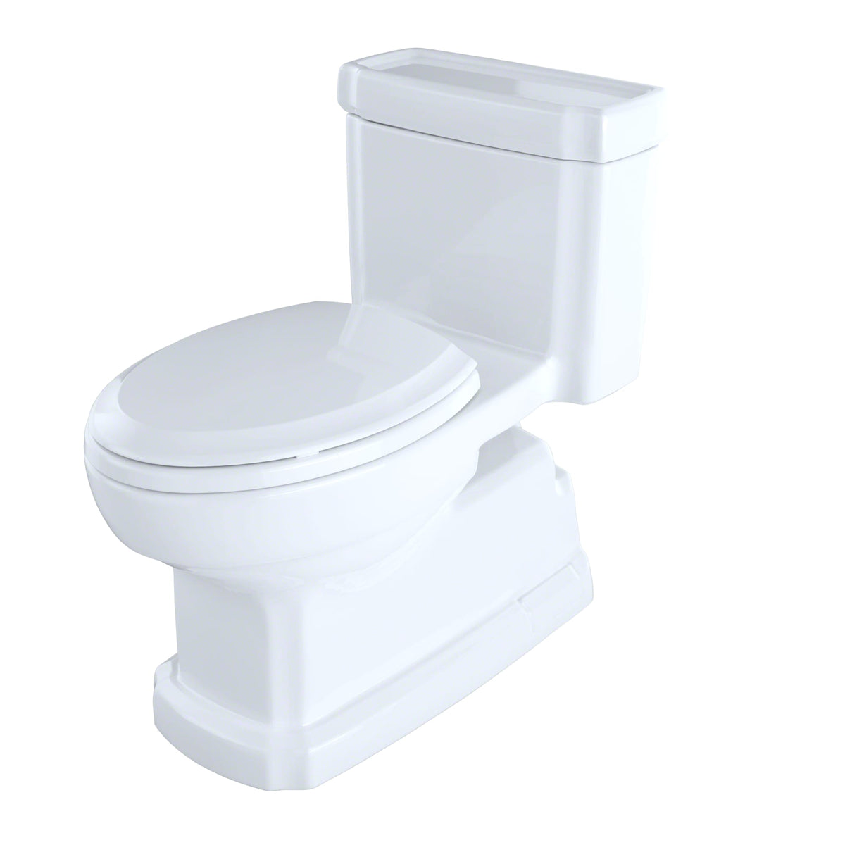 TOTO® Eco Guinevere® Elongated 1.28 GPF Universal Height Skirted Toilet with CEFIONTECT® and SoftClose Seat, Cotton White - MS974224CEFG#01