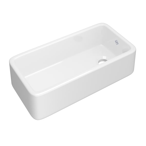 Lancaster™ 36" Single Bowl Farmhouse Apron Front Fireclay Kitchen Sink in White (WH)