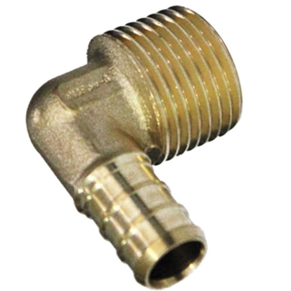 1/2" x 3/4" PEX MIP Adapter Elbow (Expansion(F1960) x MIP) - Brass