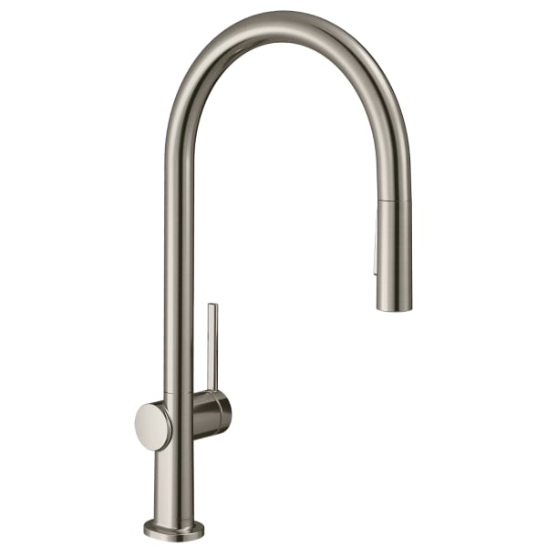 hansgrohe Talis N HighArc Kitchen Faucet, O-Style 2-Spray Pull-Down, 1.75 GPM in Stainless Steel Optic