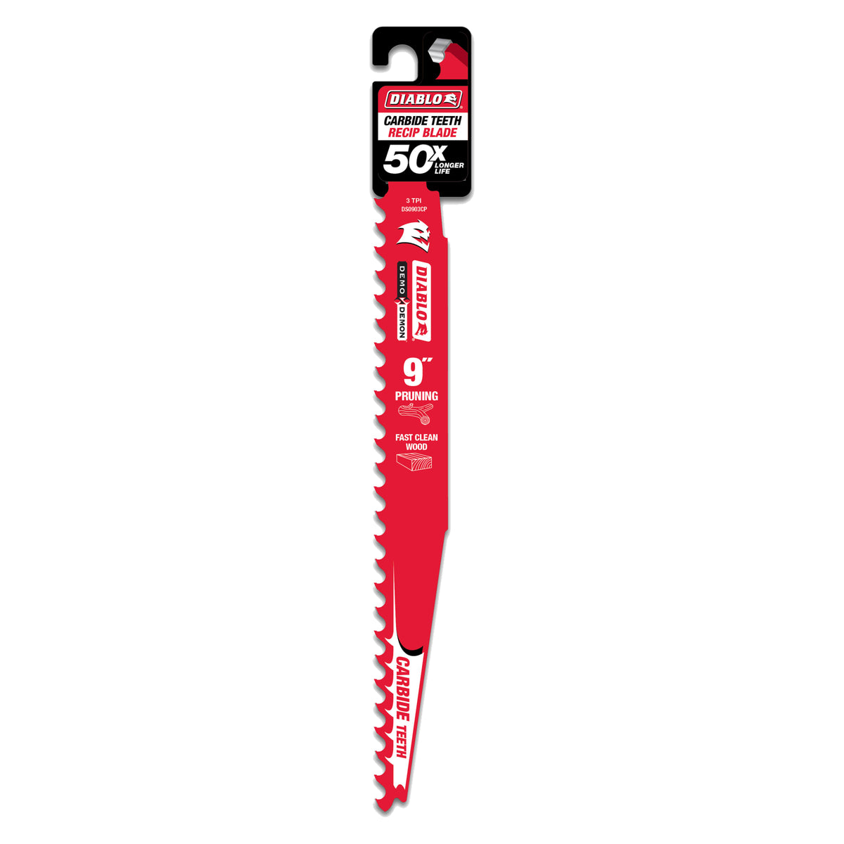 Diablo 9" 3TPI Demo Demon™ Carbide Teeth Reciprocating Saw Blade for Pruning and Clean Wood