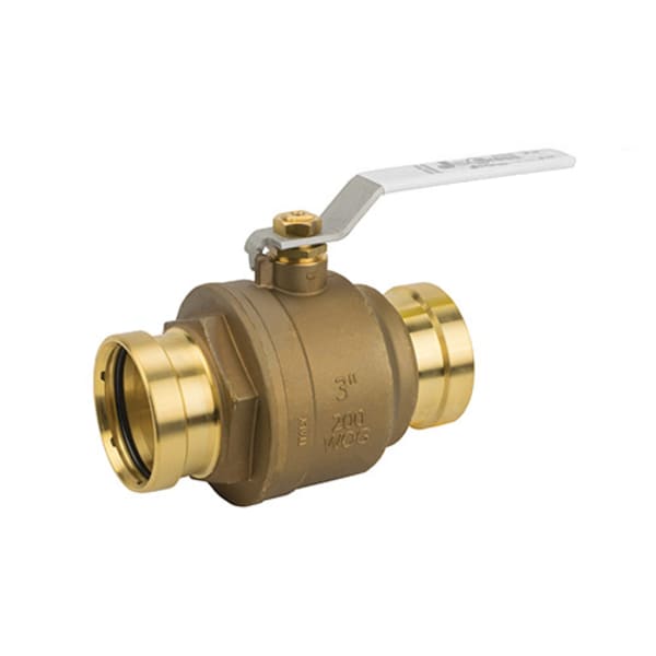 2-1/2" Press - Full Port, 2 Piece, Press XLC Connection, Dezincification Resistant Brass, 200 WOG