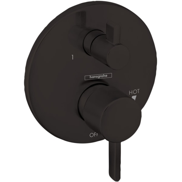 hansgrohe Ecostat Pressure Balance Trim S with Diverter in Matte Black