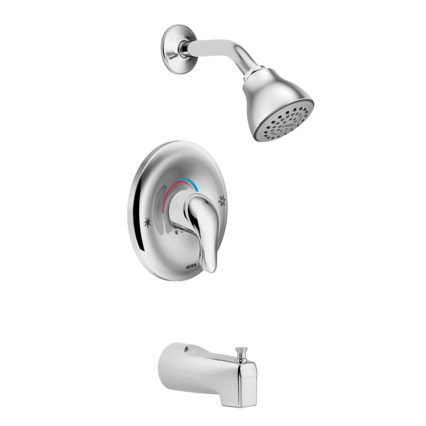 Moen Chateau Posi-Temp Single-Handle 1-Spray Tub and Shower Faucet with Valve in Chrome (Valve Included)