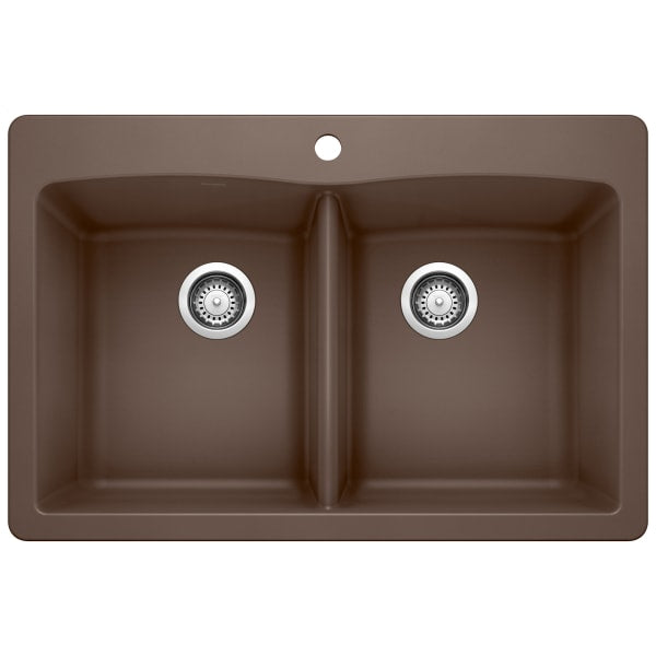 Diamond Equal Double Dual Mount Kitchen Sink - Café