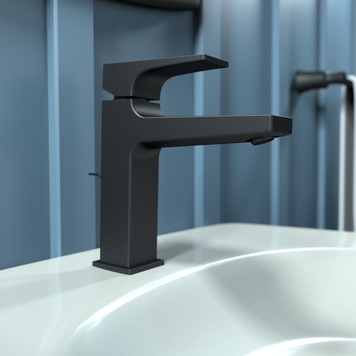 hansgrohe Metropol Single-Hole Faucet 110 with Lever Handle and Pop-Up Drain, 1.2 GPM in Matte Black