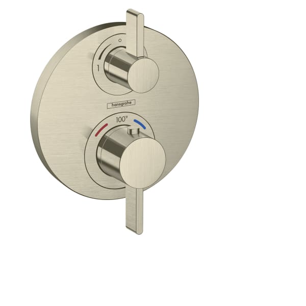 hansgrohe Ecostat S Thermostatic Trim with Volume Control in Brushed Nickel