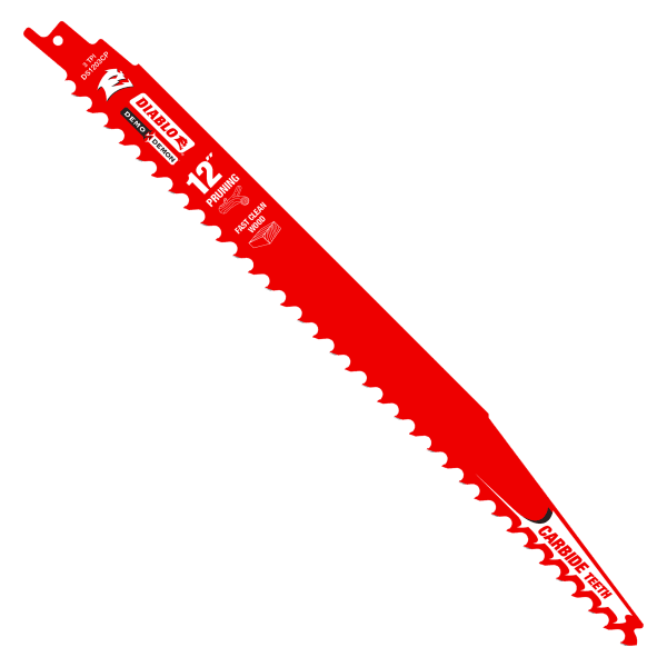 12" 3TPI Demo Demon™ Carbide Teeth Reciprocating Saw Blades for Pruning and Clean Wood (3-Pack)