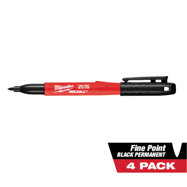 4 Pack INKZALL™ Black Fine Point Marker