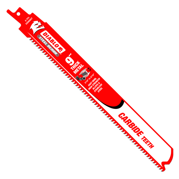 9" 8TPI Steel Demon™ Carbide Teeth Reciprocating Saw Blades for Thick Metal (10-Pack)