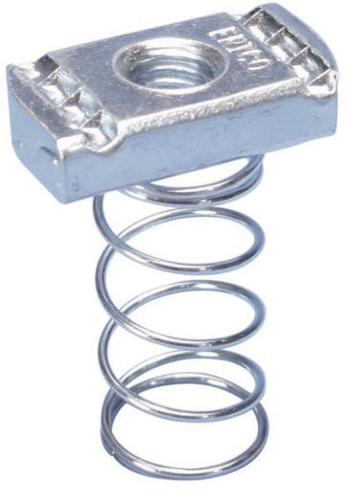 nVent Caddy Strut Nut with Spring, Channel Type A, Steel, EG, 1/4" Rod, 6.35 mm