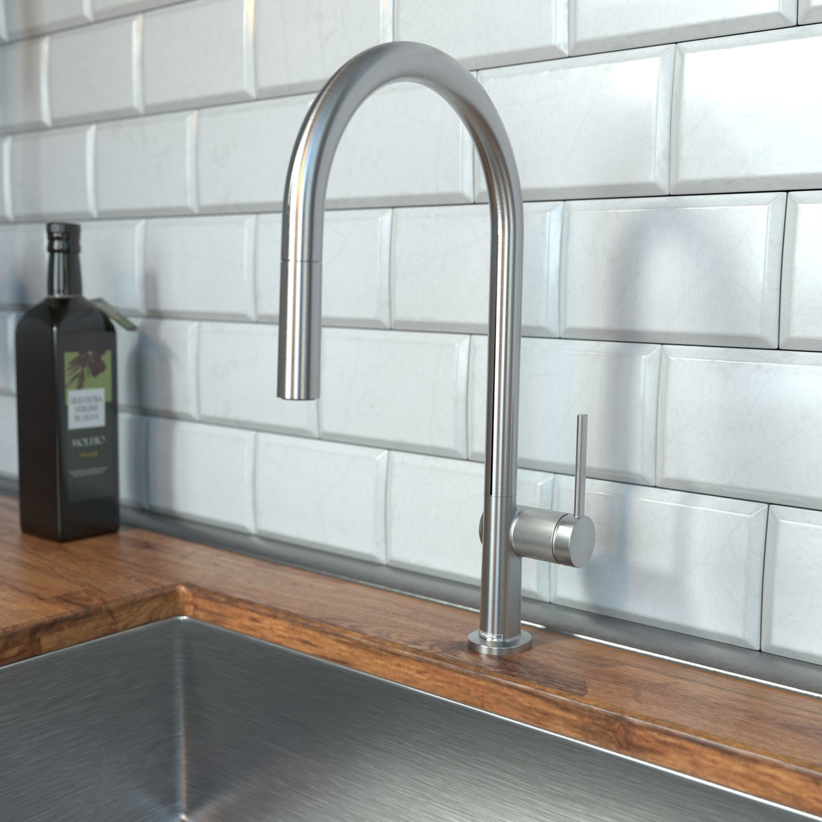 hansgrohe Talis N HighArc Kitchen Faucet, O-Style 2-Spray Pull-Down, 1.75 GPM in Stainless Steel Optic