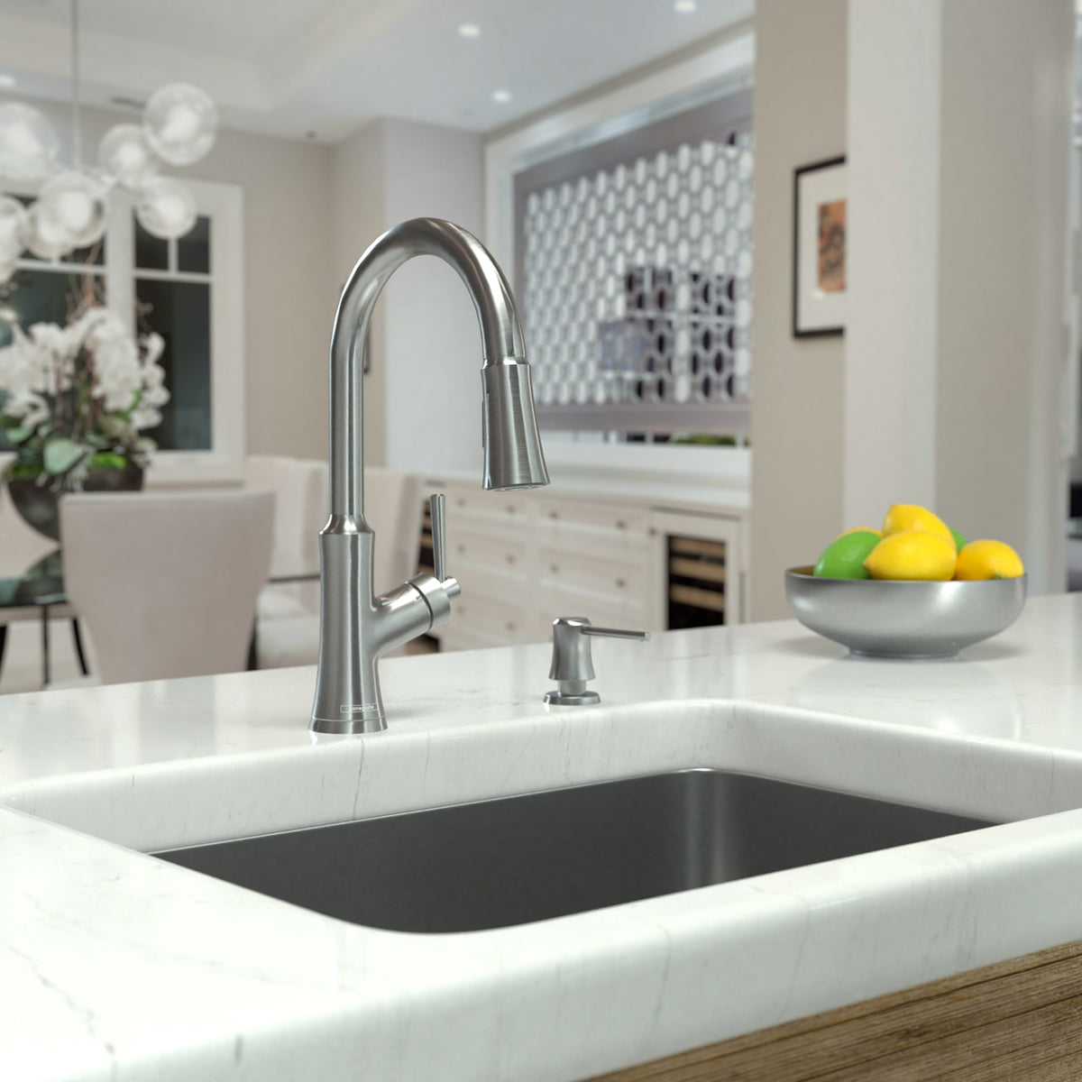 hansgrohe 04793800 Joleena HighArc Kitchen Faucet, 2-Spray Pull-Down, 1.75 GPM in Stainless Steel Optic