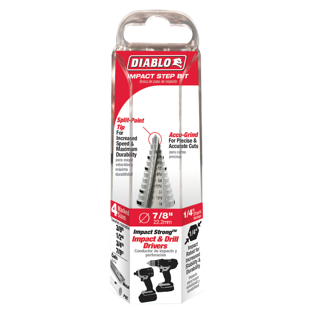 Diablo 3/8" - 7/8" Impact Step Drill Bit (12 Steps)