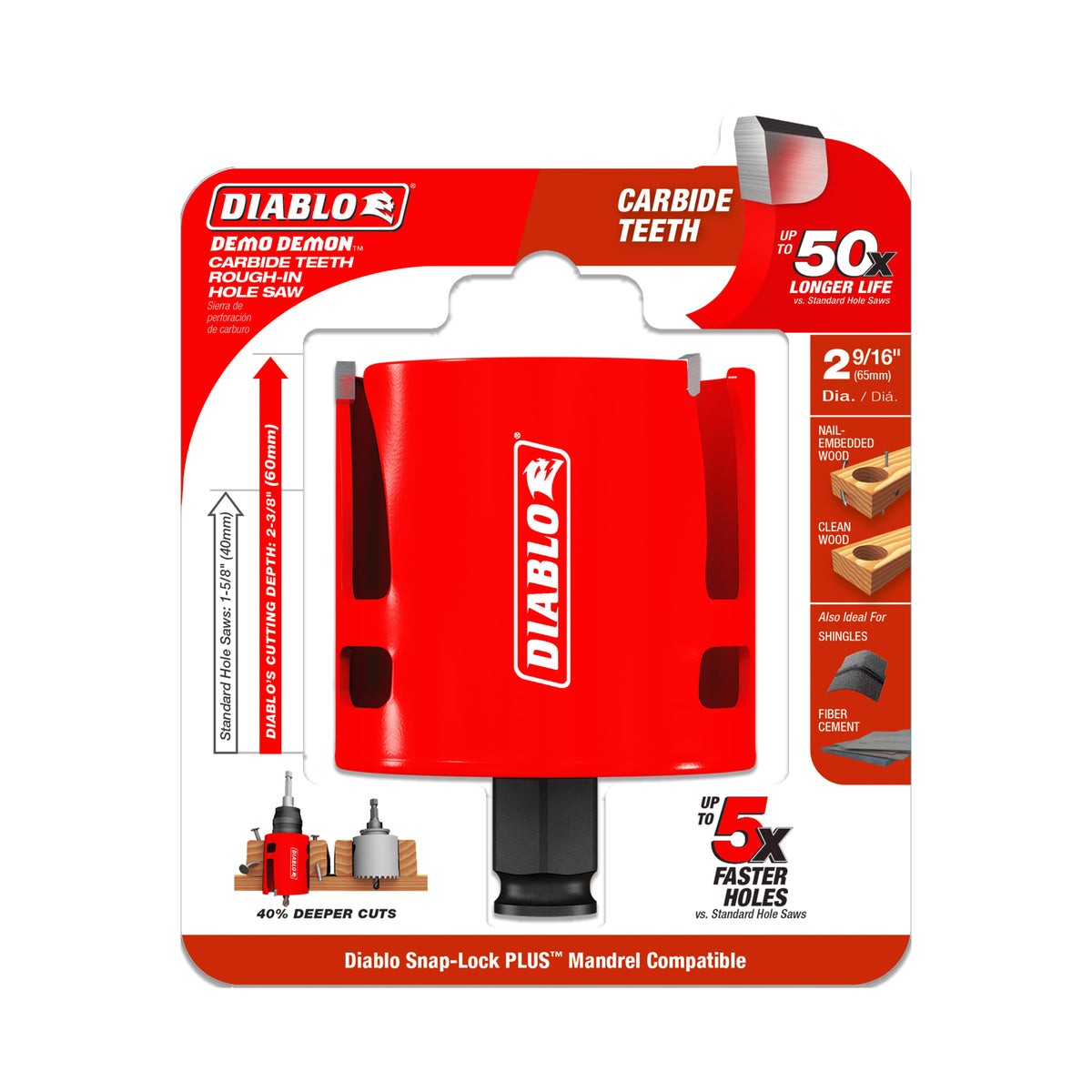 Diablo 2-9/16" Demo Demon® Carbide Teeth Rough-In Hole Saw