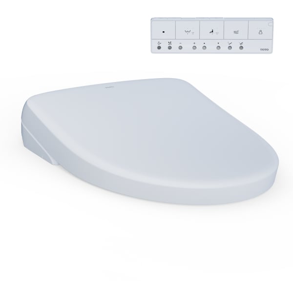 TOTO® S7A WASHLET®+ Electronic Bidet Toilet Seat with EWATER+® Bowl and Wand Cleaning, Auto Open and Close Contemporary Lid, Elongated, Cotton White - SW4736AT40#01