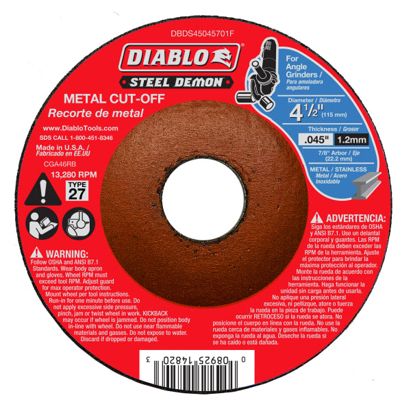 4-1/2" Type 27 Steel Demon™ Metal Cut-Off Disc
