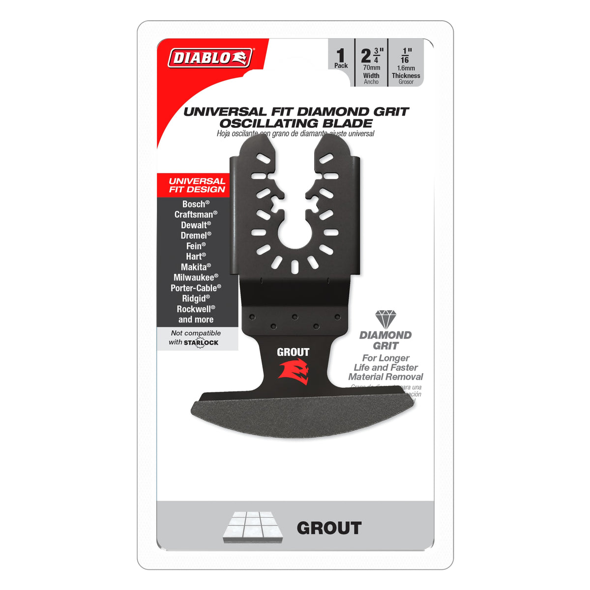Diablo Universal Fit Diamond Grit Oscillating Blade for Grout