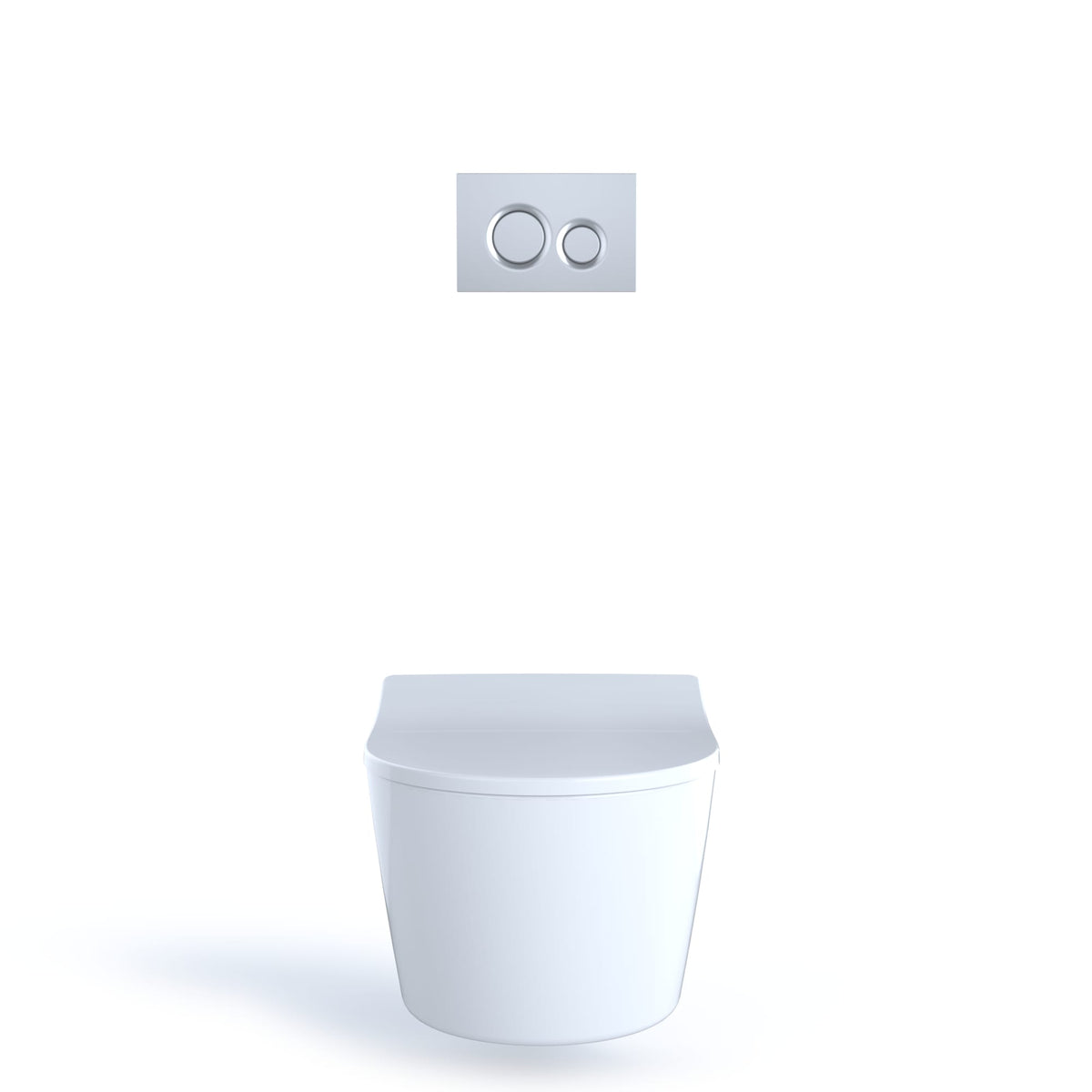 TOTO® RP Wall-Hung Contemporary D-Shape Dual Flush 1.28 and 0.9 GPF Toilet with CEFIONTECT®, Cotton White - CT447CFG#01