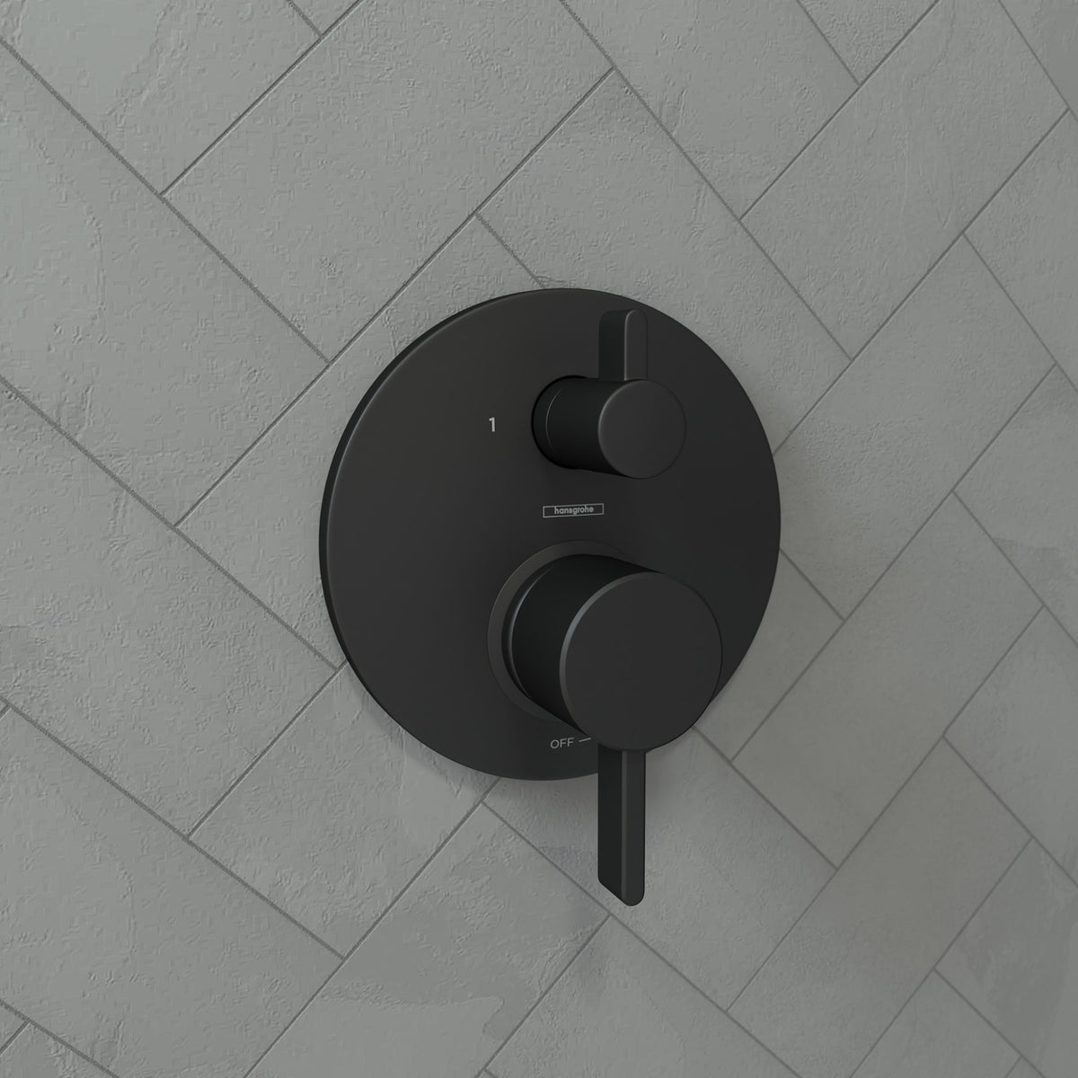 hansgrohe Ecostat Pressure Balance Trim S with Diverter in Matte Black