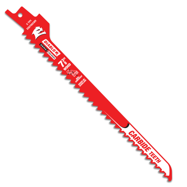 7-3/8" 5TPI Demo Demon™ Carbide Teeth Reciprocating Saw Blades for Rough-In/Scrolling