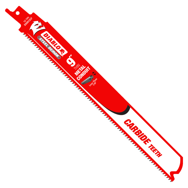 9" 12TPI Steel Demon™ Carbide Teeth Reciprocating Saw Blade for Thin Metal Conduit