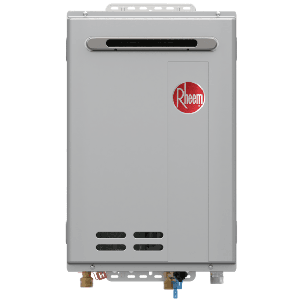 Scratched or Dented (All Sales are Final) Rheem® 150,000 Btu/h RTG Series High Efficiency Non-Condensing Tankless Natural Gas Water Heater for Outdoor Installation with Wired Controller