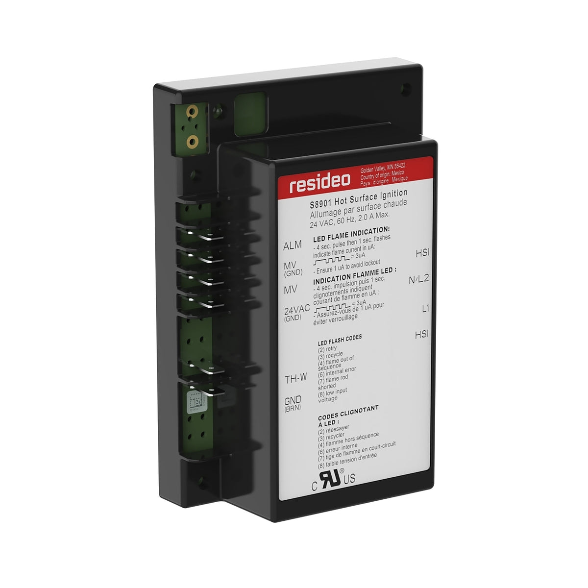 Resideo S8901A1012/U Hot Surface Ignition Module, 1-Rod, 6 sec Trial