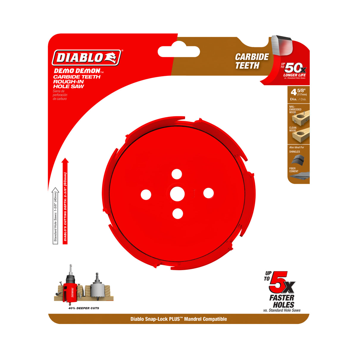 Diablo 4-5/8" Demo Demon™ Carbide Teeth Rough-In Hole Saw