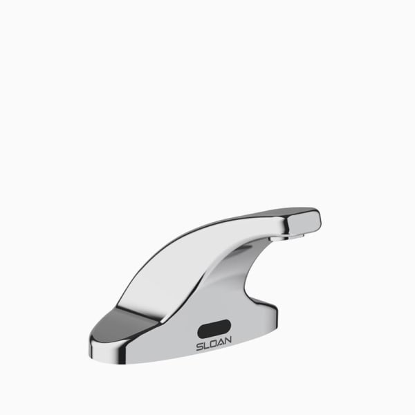 Sloan® Sensor Faucet (SF2350 CP FCT PED BATTERY W/CHECK) Commercial Grade, ADA Compliant, Electronic, Sensor-Activated, Brass 4 Centerset Hand Washing Faucet with the following features: - 4" Centers in Polished Chrome