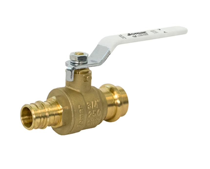 Jomar 104-564PG 3/4" Press x F1960 - Standard Port, 2 Piece, Press x Expansion Pex Connection, 240 WOG