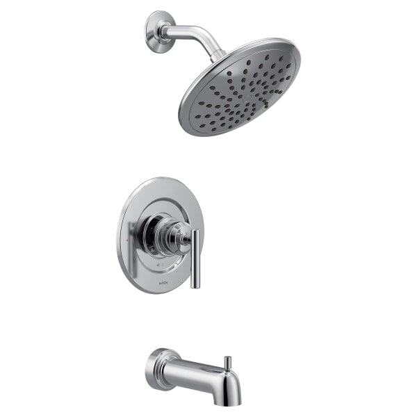 Moen Gibson 1-Handle Posi-Temp Rain Shower Tub and Shower Faucet Trim Kit in Chrome (Valve Not Included)
