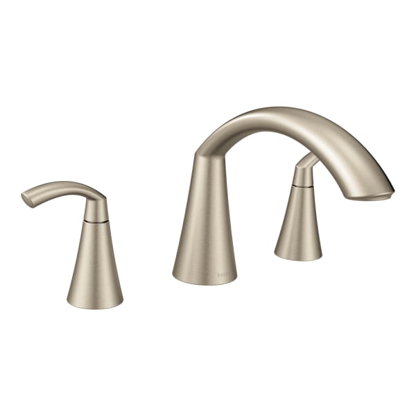 Moen Glyde 2-Handle High-Arc Roman Tub Faucet in Brushed Nickel (Valve Sold Separately)