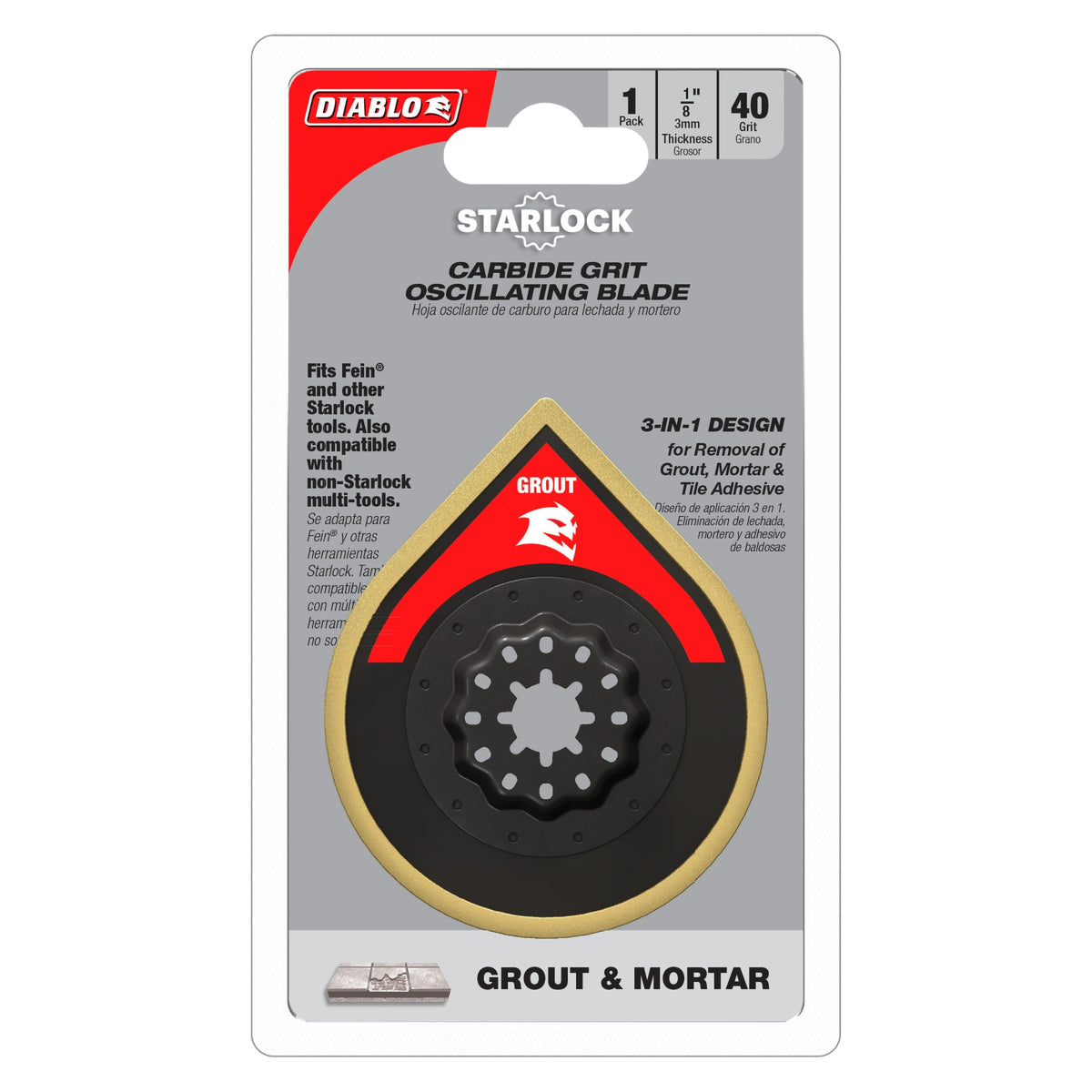 Diablo 2-3/4" Starlock Carbide Grit Oscillating Sanding Blade for Grout and Mortar