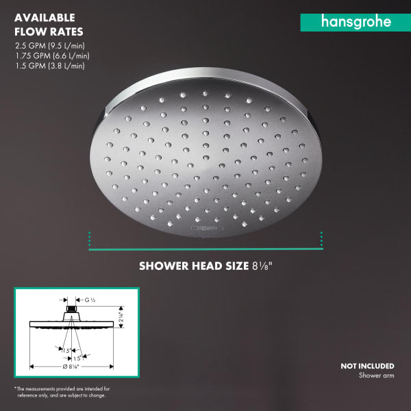 hansgrohe Vernis Blend Showerhead 200 1-Jet, 1.75 GPM in Chrome
