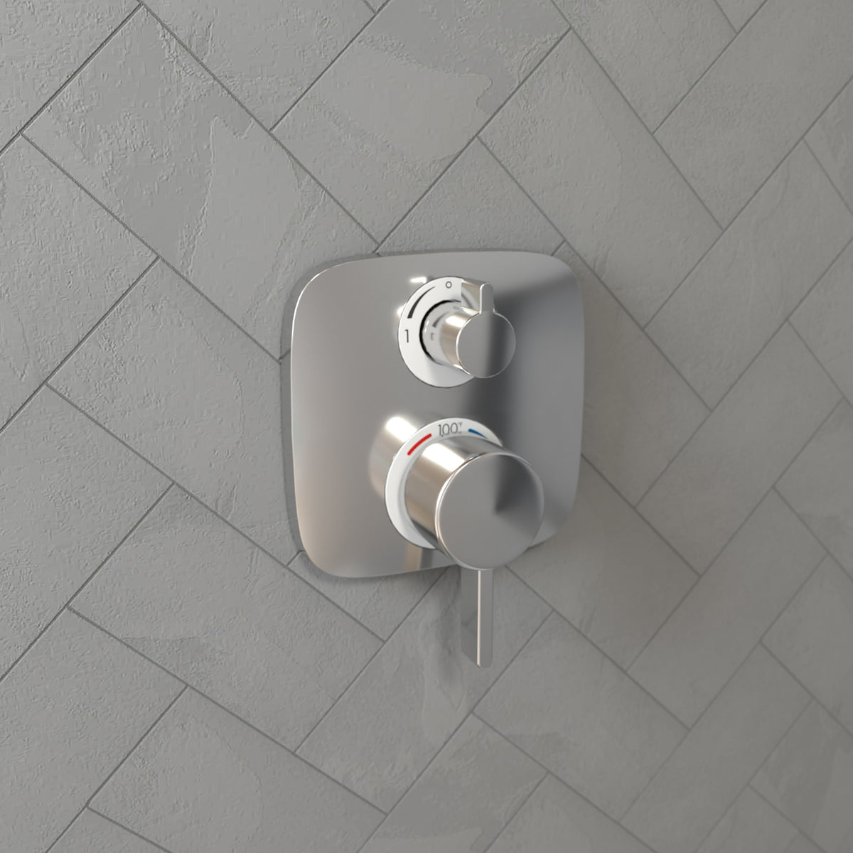 hansgrohe Ecostat E Thermostatic Trim with Volume Control and Diverter in Chrome