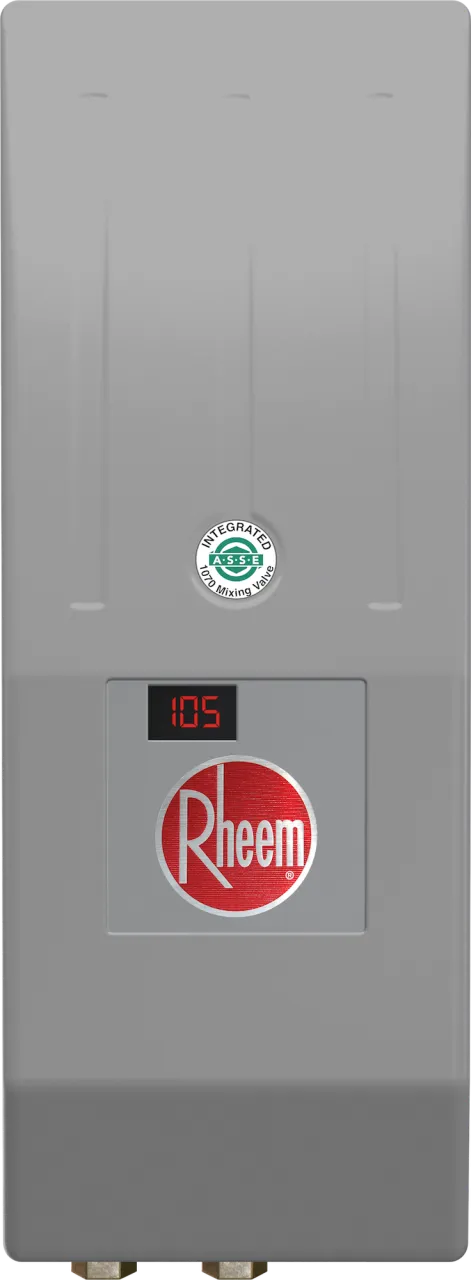 Rheem® RTEH008277MV 8 kW 277 V Thermostatic Tankless Electric Water Heater for Handwashing with Integrated Mixing Valve